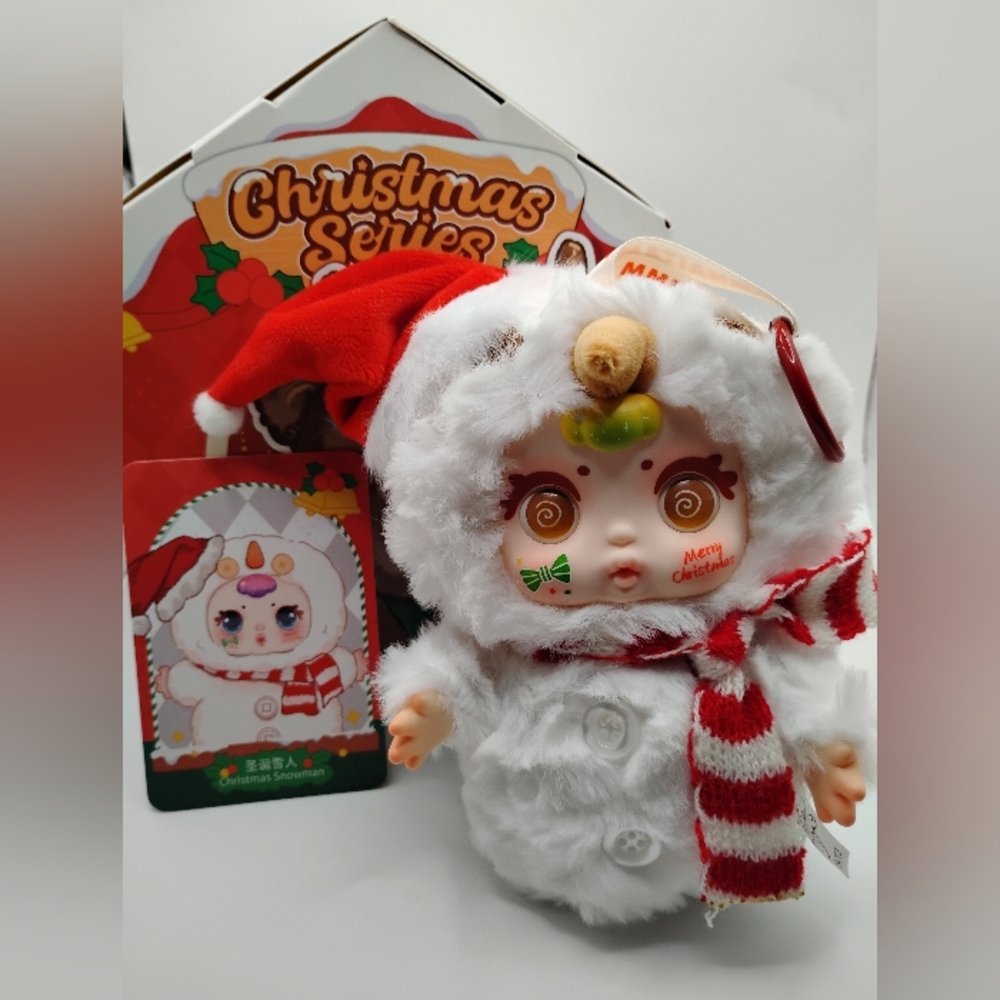 Baby Three Christmas Series "Christmas Snowman" 4 Different Eye Options - Picture 3 of 16